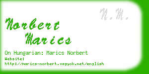 norbert marics business card